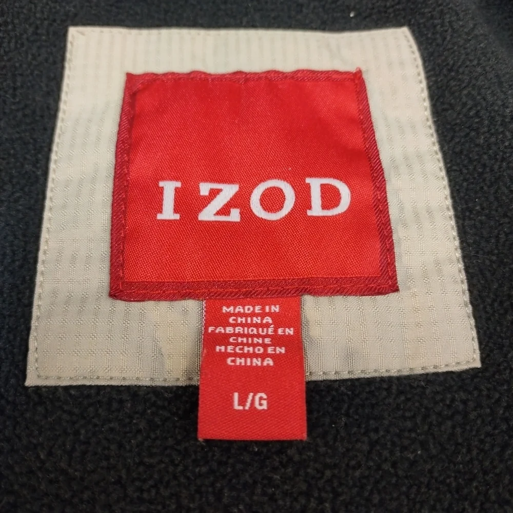 IZOD Vest Men's Tan/Beige Color Fleece lined Jacket Vest Size Large - Picture 6 of 7